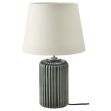 SNÖBYAR table lamp, grey-turquoise ceramic/grey, 52 cm