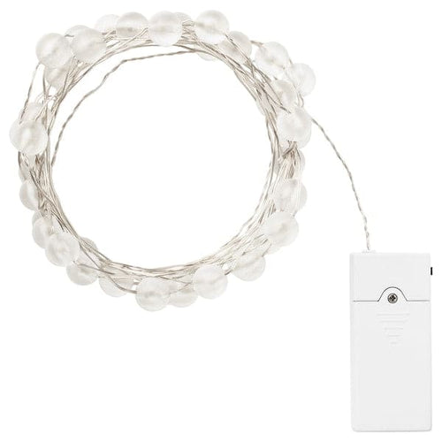 SNÖYRA - LED lighting chain with 40 lights, indoor/battery-operated silver-colour