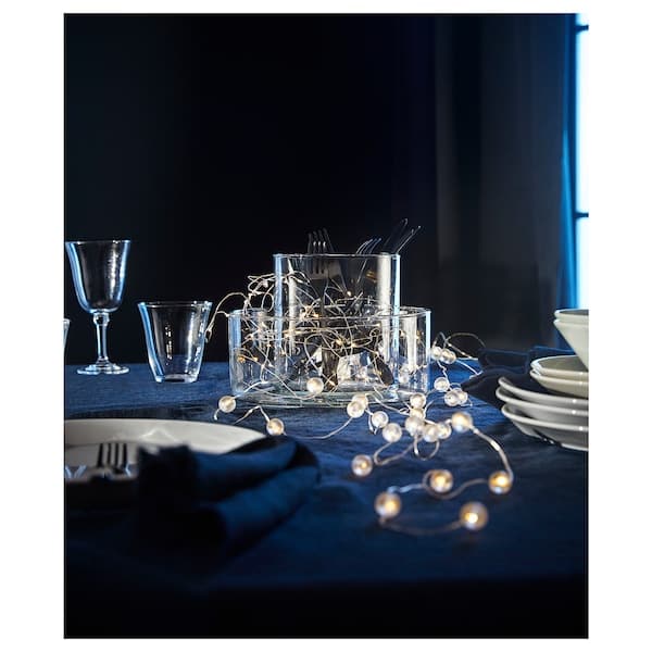 SNÖYRA - LED lighting chain with 40 lights, indoor/battery-operated silver-colour - best price from Maltashopper.com 10364759