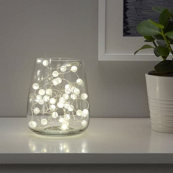 SNÖYRA - LED lighting chain with 40 lights, indoor/battery-operated silver-colour - best price from Maltashopper.com 10364759