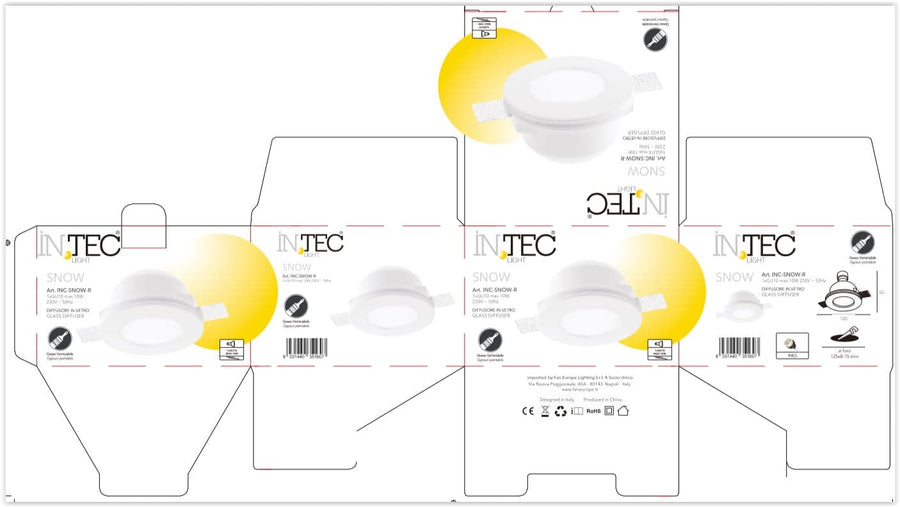 Bricocenter SNOW PLASTER WHITE RECESSED SPOTLIGHT 12X6 CM 1XGU10=4W