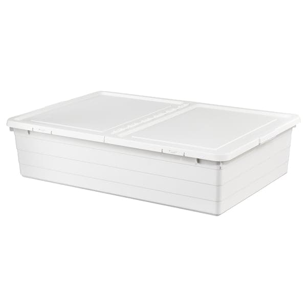 Ikea SOCKERBIT - Storage box with lid, white, 50x77x19 cm