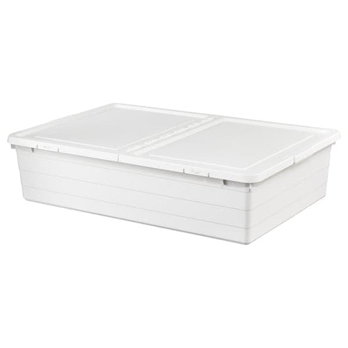 SOCKERBIT - Storage box with lid, white, 50x77x19 cm