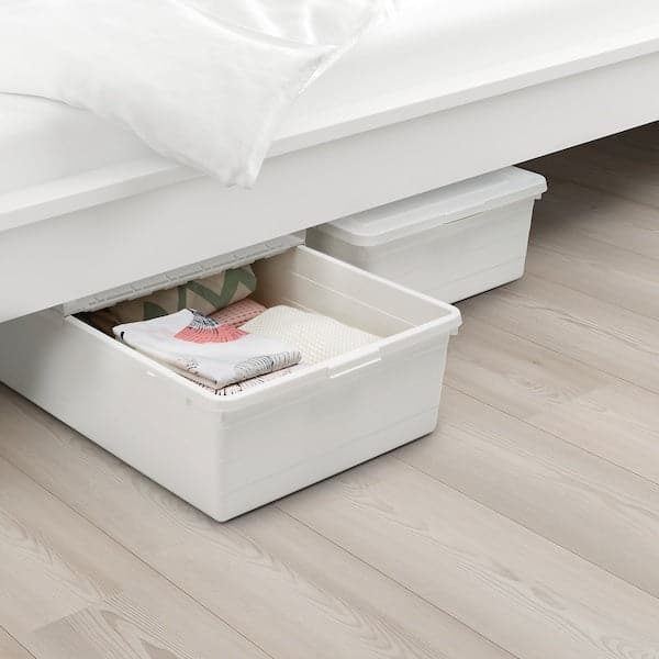 Ikea SOCKERBIT - Storage box with lid, white, 50x77x19 cm
