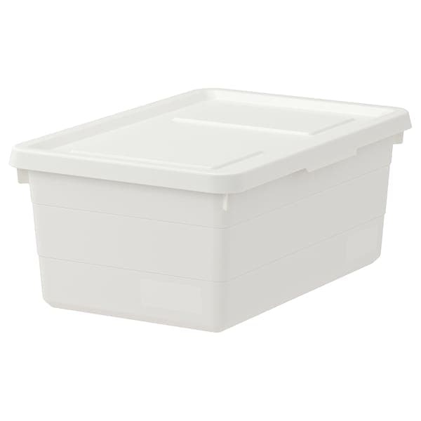 SOCKERBIT - Box with lid, white, 38x25x15 cm - Premium Household Storage Containers from Ikea - Just €10.99! Shop now at Maltashopper.com