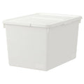 SOCKERBIT box with lid, white, 38x51x30 cm