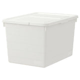 SOCKERBIT box with lid, white, 38x51x30 cm