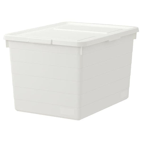 SOCKERBIT box with lid, white, 38x51x30 cm