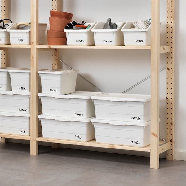 Ikea SOCKERBIT - Box with lid, white, 38x25x15 cm