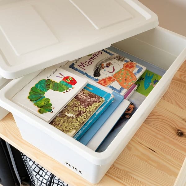 Ikea SOCKERBIT - Box with lid, white, 38x25x15 cm