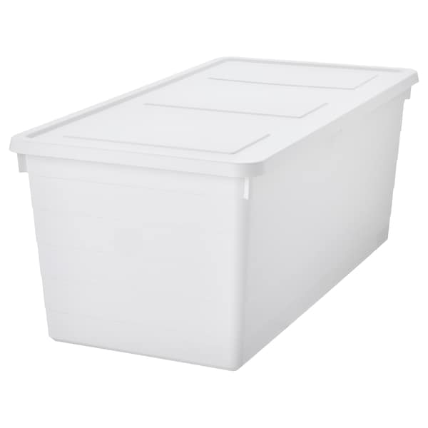 Ikea SOCKERBIT - Storage box with lid, white, 38x76x30 cm