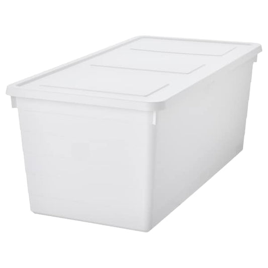 Ikea SOCKERBIT - Storage box with lid, white, 38x76x30 cm