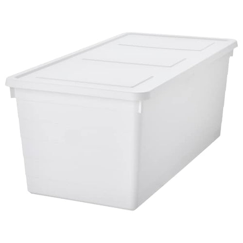 SOCKERBIT - Storage box with lid, white, 38x76x30 cm