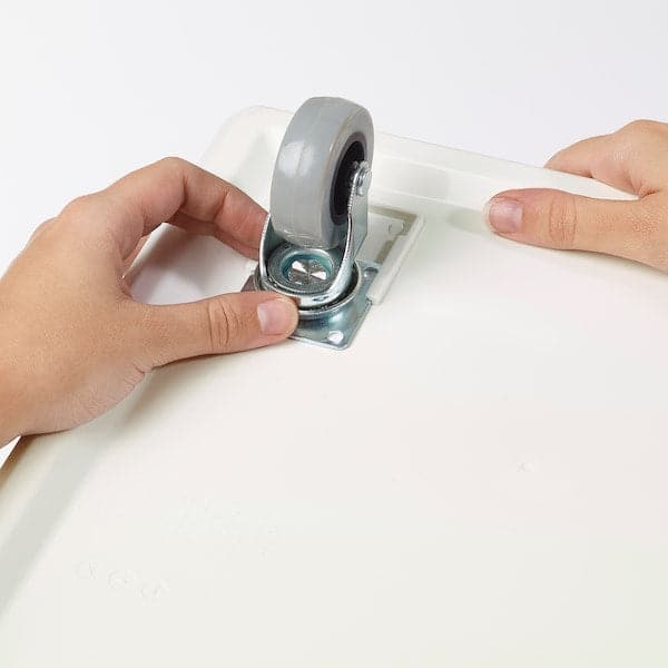 SOCKERBIT - Box with castors and lid, white, 38x51x37 cm - best price from Maltashopper.com 09207572