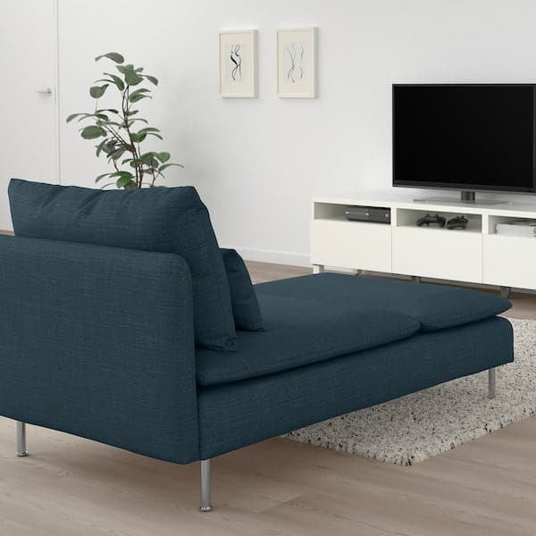 Ikea SÖDERHAMN - Chaise-longue, Hillared dark blue ,