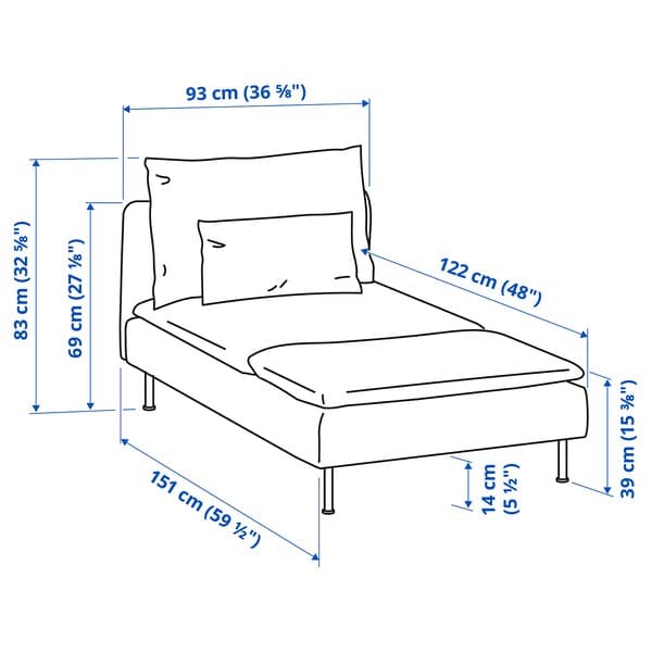 SÖDERHAMN - Chaise-longue, Tallmyra smoke grey , - best price from Maltashopper.com 39430631