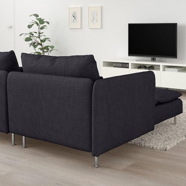 SÖDERHAMN - 2-seater sofa with chaise-longue and armrest/Hillared anthracite , - best price from Maltashopper.com 49430579
