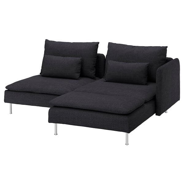 SÖDERHAMN - 2-seater sofa with chaise-longue and armrest/Hillared anthracite , - best price from Maltashopper.com 49430579
