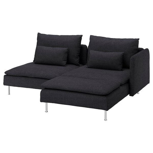 SÖDERHAMN - 2-seater sofa with chaise-longue and armrest/Hillared anthracite ,
