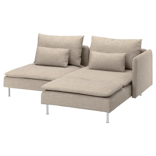 SÖDERHAMN - 2-seater sofa with chaise-longue and armrest/Hillared beige ,