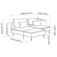 SÖDERHAMN - 2-seater sofa with chaise-longue and armrest/Tallmyra white/black , - best price from Maltashopper.com 99430647