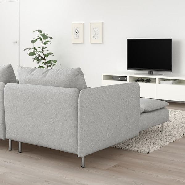 Ikea SÖDERHAMN - 2-seater sofa with chaise-longue and armrest/Tallmyra white/black ,