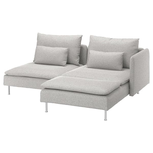 Ikea SÖDERHAMN - 2-seater sofa with chaise-longue and armrest/Tallmyra white/black ,