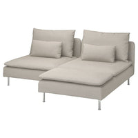 SÖDERHAMN 2-seater sofa with chaise-longue, Fridtuna light beige , - best price from Maltashopper.com 09449689