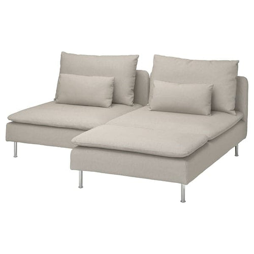 SÖDERHAMN 2-seater sofa with chaise-longue, Fridtuna light beige ,