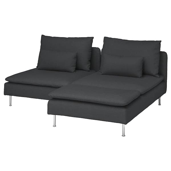 SÖDERHAMN 2-seater sofa with chaise-longue, Fridtuna dark grey , - best price from Maltashopper.com 39449616