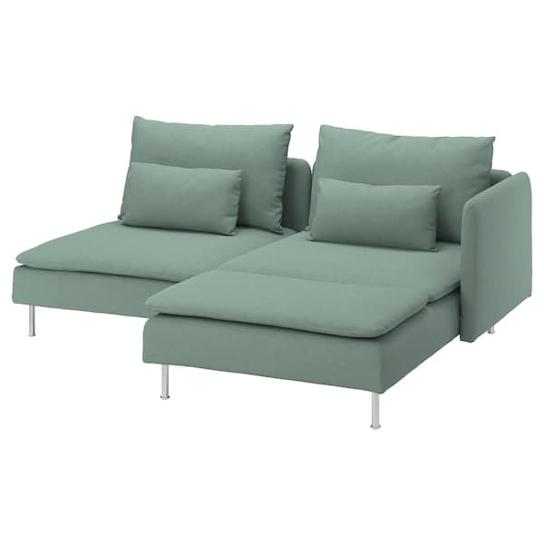 Ikea SÖDERHAMN - 2-seater sofa with chaise-longue/Tallmyra light green ,