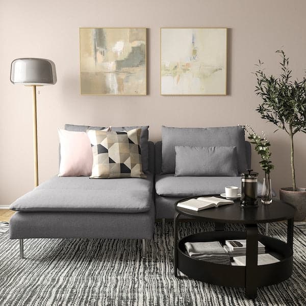 SÖDERHAMN 2-seater sofa with chaise-longue, Tonerud grey , - best price from Maltashopper.com 29452100