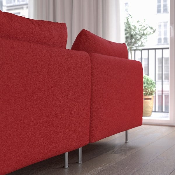 Ikea SÖDERHAMN - 2-seater sofa with chaise-longue, Tonerud red