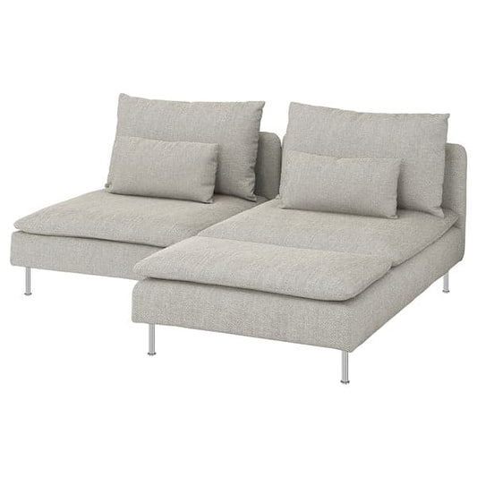 SÖDERHAMN 2 seater sofa - with beige/brown chaise-longue/Viarp , - best price from Maltashopper.com 29305760