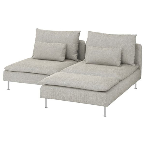 SÖDERHAMN 2 seater sofa - with beige/brown chaise-longue/Viarp ,