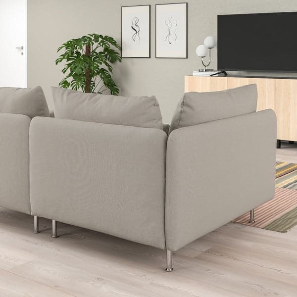 Ikea SÖDERHAMN 3-seater sofa, open end element/Fridtuna light beige ,