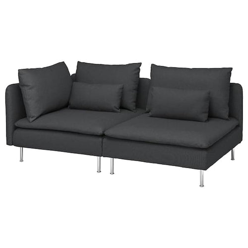 SÖDERHAMN 3-seater sofa, with open end element/Fridtuna dark grey ,