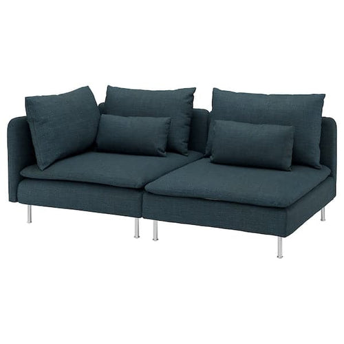 SÖDERHAMN - 3-seater sofa, open end/Hillared dark blue ,