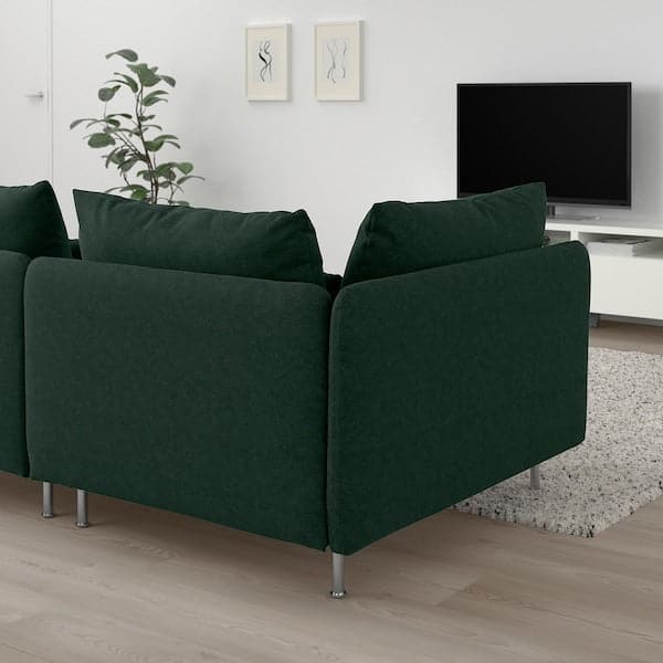 SÖDERHAMN - 3-seater sofa, open end/Tallmyra dark green , - best price from Maltashopper.com 59430654