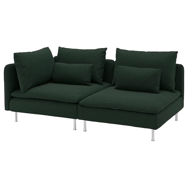 SÖDERHAMN - 3-seater sofa, open end/Tallmyra dark green ,