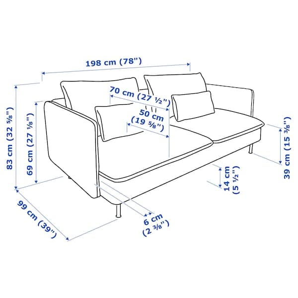 SÖDERHAMN - 3-seater sofa , - best price from Maltashopper.com 79430648