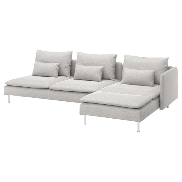 SÖDERHAMN 4-seat sofa with chaise longue, with open end/Tallmyra white/black
