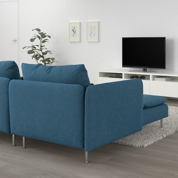 SÖDERHAMN - 4-seater sofa with chaise-longue, open end/Tallmyra blue , - best price from Maltashopper.com 09430661