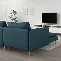 SÖDERHAMN - 4-seater sofa with chaise-longue and open end piece/Hillared dark blue , - best price from Maltashopper.com 59430588