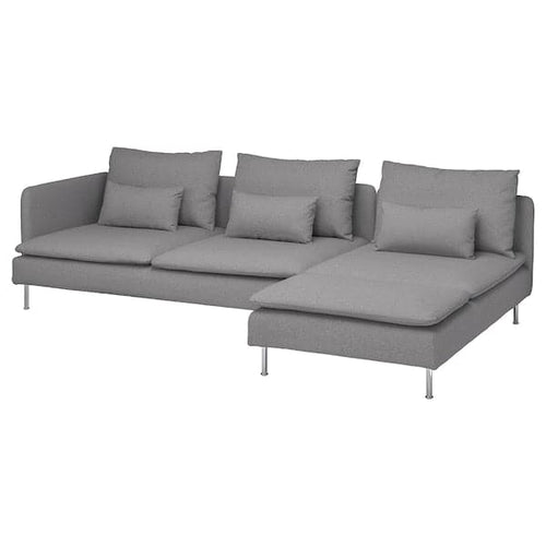 SÖDERHAMN 4-seater sofa with chaise-longue and open end piece Tonerud/grey ,