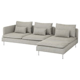 SÖDERHAMN 4-seat sofa, with chaise longue and open end/Viarp beige/brown, 285 cm