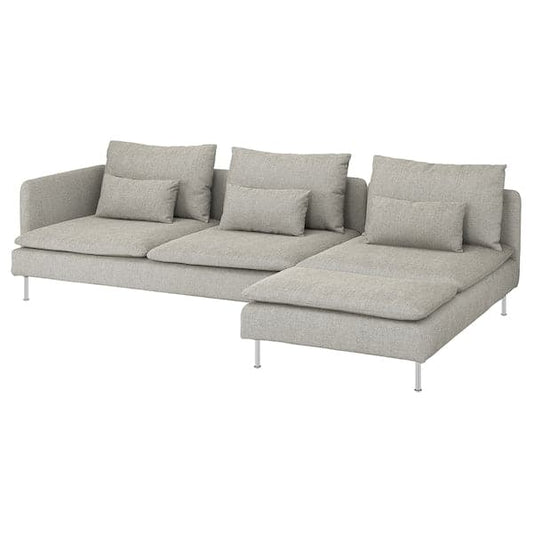 Ikea SÖDERHAMN 4 seater sofa - with chaise-longue and open terminal/Viarp beige/brown , ikea_check