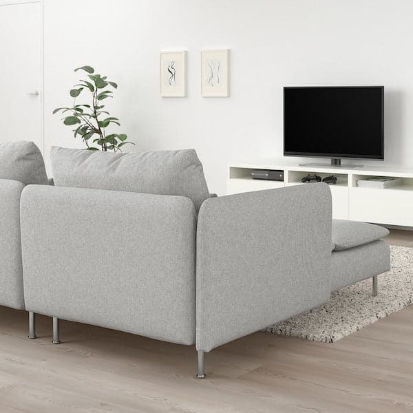 SÖDERHAMN - 4-seater sofa with chaise-longue, Tallmyra white/black , - best price from Maltashopper.com 79430667