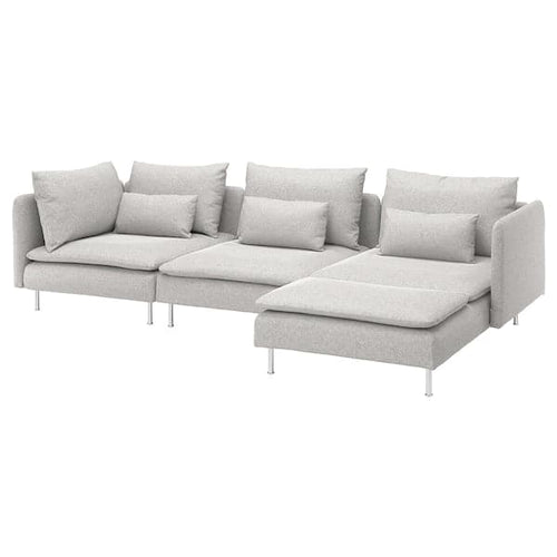 SÖDERHAMN 4-seat sofa with chaise longue, Tallmyra white/black, 6x14x151 cm
