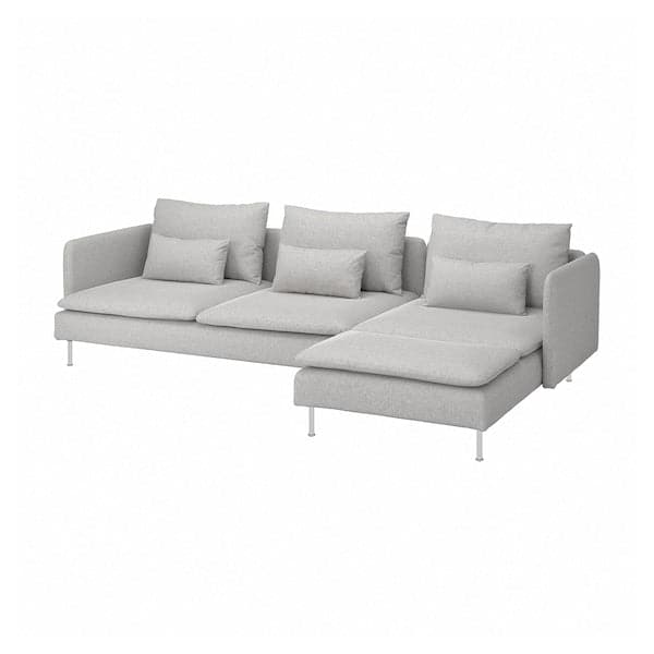 SÖDERHAMN - 4-seater sofa with chaise-longue, Tallmyra white/black , - best price from Maltashopper.com 09430642